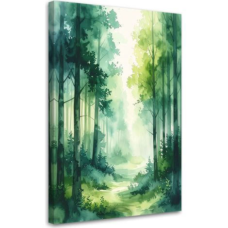 Tableaux, Forêt verte brumeuse Paysage forestier,20x30 (1/4)