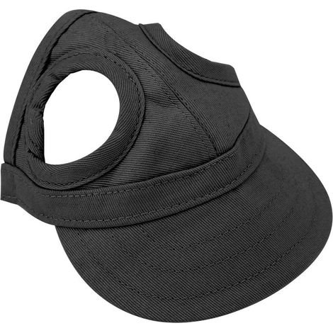 Sunbonnet Haustier-Baseballkappe für Hunde und Katzen, verstellbare, gestreifte Sommer-Reise-Sportmütze (Schwarz, Größe S)