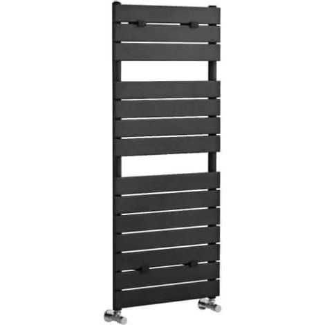 Nuie Piazza Designer Heated Towel Rail 1213mm H x 500mm W - Anthracite (1/4)