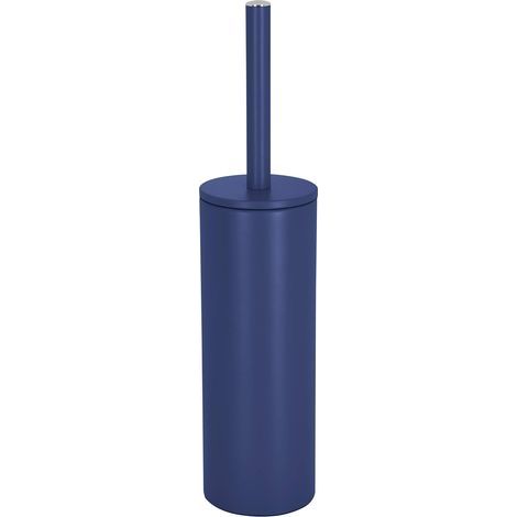 x WC-Bürste – Stahlhalterung – Austauschbarer Bürstenkopf – Hygienischer, geschlossener Behälter – Für Badezimmer – Mattdunkelblau – 40 x 9,5 x 9,5 cm (1/2)
