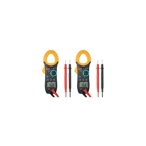 Digitales Zangenamperemeter, automatische Bereichswahl, 2000 Zähler - Kapazität, Durchgang, akustisches Signal, Multimeter, Teststift, Zangenamperemeter (2er-Pack) (1/4)