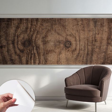 Papier peint autocollant avec imprimé pour décoration intérieure pour rénovation a motif Bois rustique 250x104 cm (1/5)
