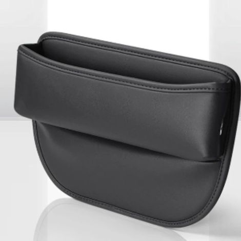 (A-noir) Sac de rangement multifonction en cuir PU pour l'espace entre les sièges, avec porte-gobelet et porte-téléphone intégré. Boîte de rangement pour l'intérieur de la voiture, idéale pour combler (1/5)