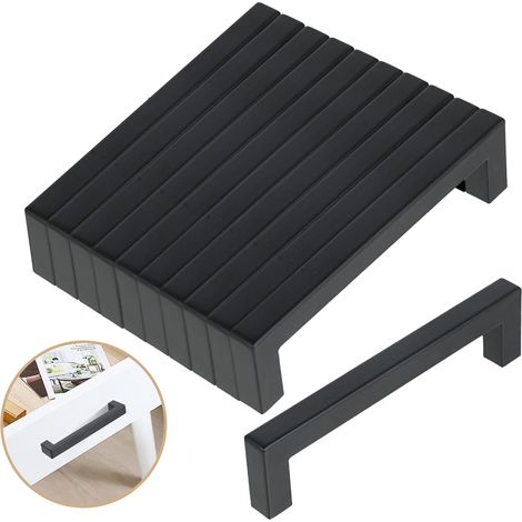 10 Stück Edelstahl-Möbelgriffe schwarz, 128 mm, universelle Tür- & Schubladengriffe für Innenräume