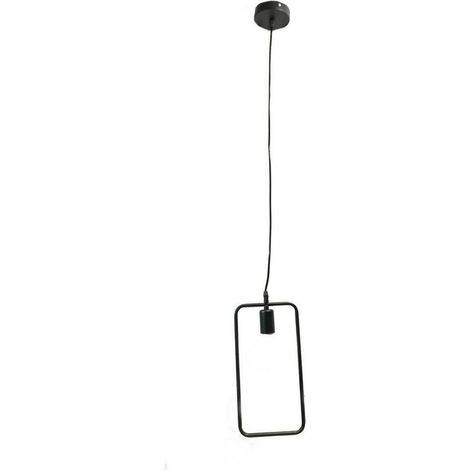 TrAdE Shop Traesio - Lampadario Soffitto A Sospensione Rettangolare Lampada Moderna Attacco E27 B35-q - Nero (1/2)