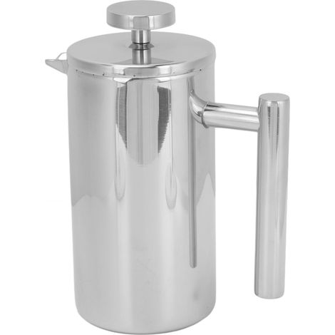 Bouilloire à café double paroi en inox 1000ml, verseuse filtre pour café filtre, cafetière française avec filtre intégré, idéale pour camping et extérieur. (1/5)