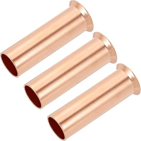 3/4"(19mm) OD Flared End Copper Tube Fitting, 3Pcs Straight Copper Coupling Welding Joint Pipe Fitting For HVAC Refrigeration Plumbing (1/5)