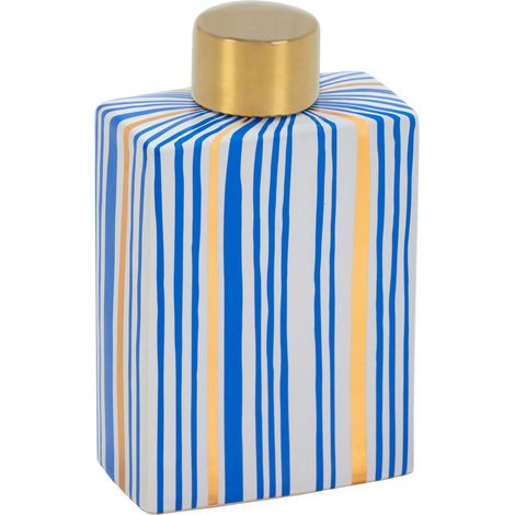 Tibor 14X7X23 Ceramica Azul/Dorado/Blanco (1/2)