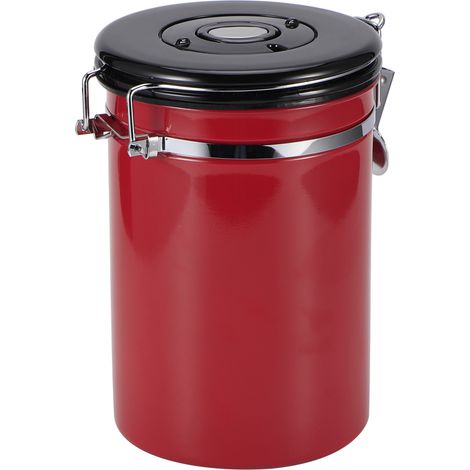 Boîte de conservation L-BEANS avec couvercle à fermeture hermétique, pour café, thé ou autres boissons, rouge, 1,8 L. (1/5)