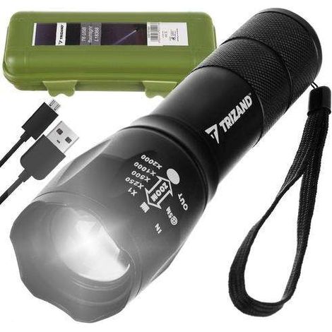 Lampe torche LED CREE T6 – Puissante avec batterie intégrée - AquaForge (1/5)
