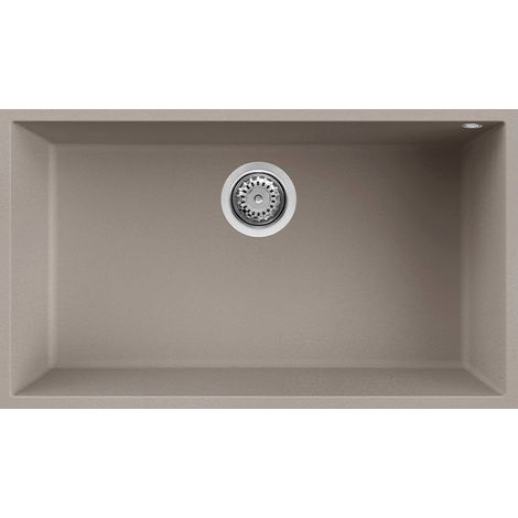 Lavello Elleci Incasso 1 vasca 76x44 Quadra 130 Sottotop Granitek Grigio Tortora LGQ13043BSO