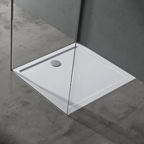 doporro Piatto Doccia Rettangolare in Acrilico Rinforzato, Ultra Slim 4 cm, Installazione da Appoggio o Filo Pavimento, Bianco Lucido 90x100 cm - Faro2