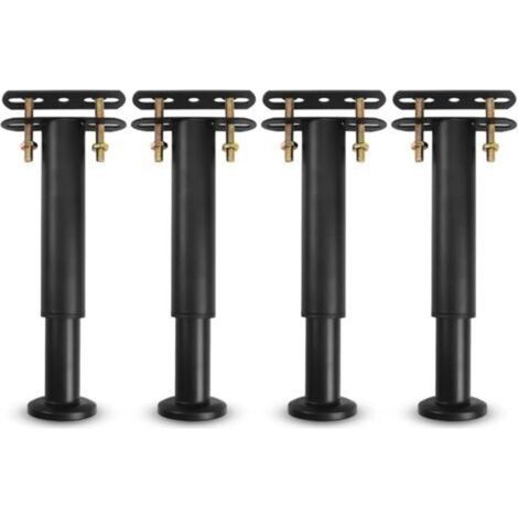ALLIANDISCadre de lit, pieds en métal réglables, durable, adapté aux lattes universelles, armoires, canapés, 18-33 cm, 4 pièces (1/4)