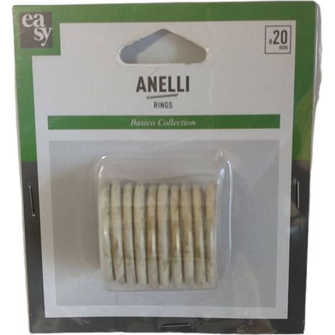 10PZ ANELLI PER TENDA D.20MM COL.AVORIOORO (1/4)