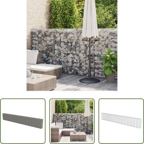 vidaXL Wand aus Stahl - Gabionenwand mit Abdeckung Verzinkter Stahl 900×50×150 cm (1/5)