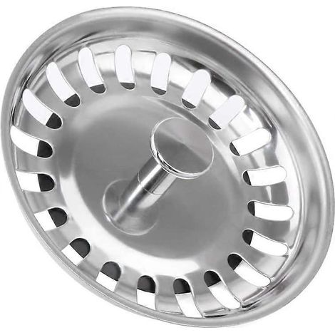 Bouchon de bonde d'évier en acier inoxydable pour votre cuisine et salle de bain - Diamètre 79 mm (lot de 2)