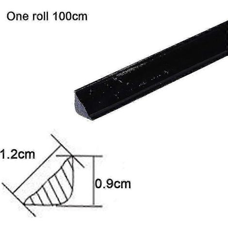Bandes de calfeutrage et de finition flexibles et auto-adhésives pour sols, fenêtres, portes, plafonds et comptoirsxsNoir