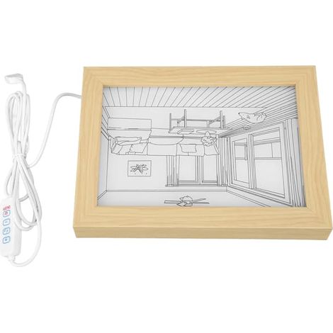 Cadre photo lumineux LED style anime japonais innovant, 3 modes, lumière du soleil simulée. (1/5)