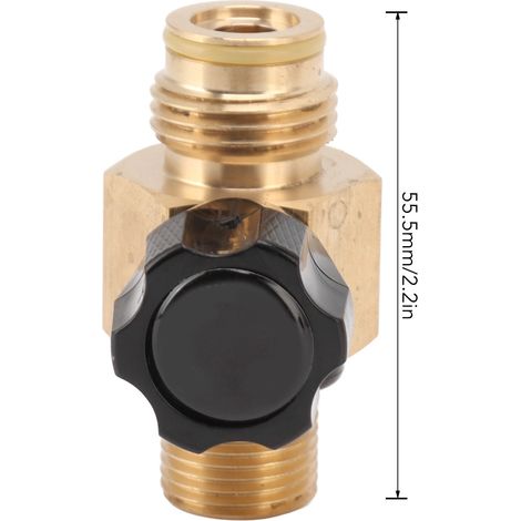Ortviai Adaptateur de remplissage CO2 pour bouteille, laiton noir, filetage G1/2-14 et M18x1,5, pression max 5000 psi (1/4)