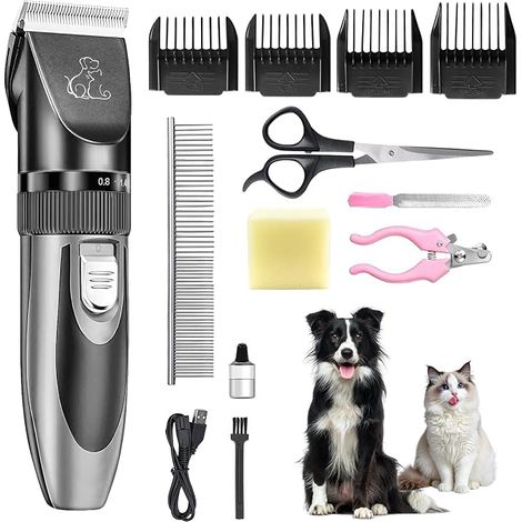 Pet Hair Clipper, Grooming Tools, Waterproof, Low Noise, for Large Dogs Cats Pets (1/5)