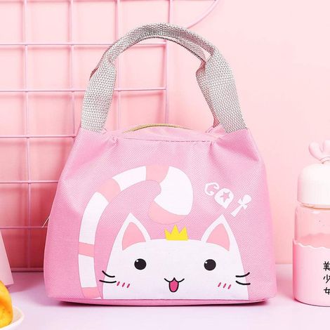 Boîte à lunch mignonne, sac bento motif chat, idéale pour les filles, les écolières et les petites filles. (1/3)