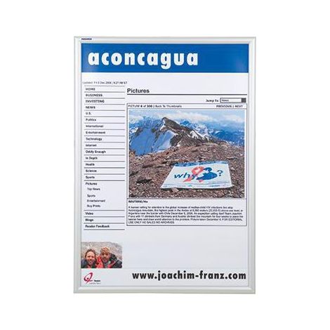 FRANKEN Bilderwechselrahmen FRANKEN 64,3 x 89 x 1,6 cm (B x H x T) DIN A1 Aluminium silber (1/4)
