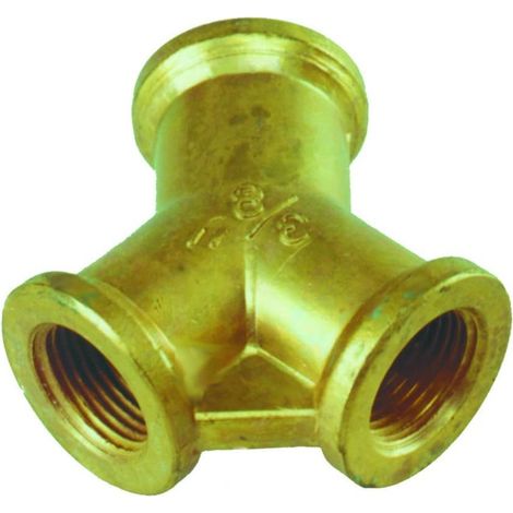 Raccord Y en Laiton 2 Voies - Diviseur de Robinet Arrosage 3/8"