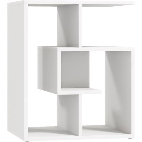 Mesita auxiliar blanche avec étagères de rangement 45x40x55 cm