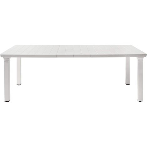 Tavolo Allungabile PER3 S-CAB GRANDE da 170 a 220 cm Piano in Tecnopolimero LINO Effetto Doghe Gambe in Alluminio Verniciato (1/5)