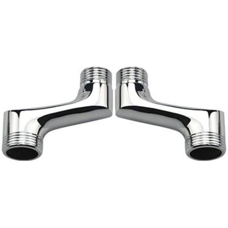 Raccord Contre Coudé Douche,Laiton Coudé RéDucteur,Bras Pivotant RéGlable,Raccord Mural Contre Coudé,Raccord Excentré 1/2 3/4,Chrome， (1/5)