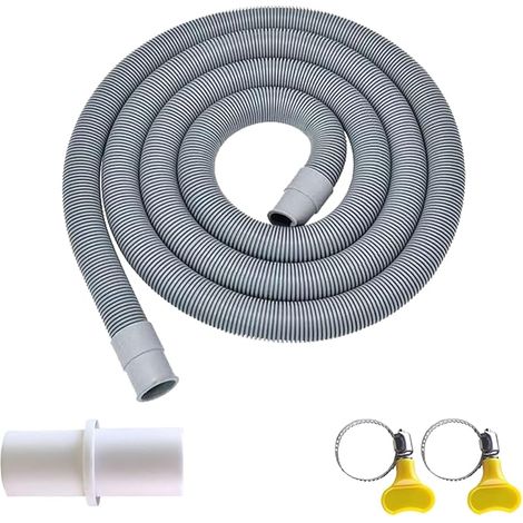 Rallonge de Tuyau de Vidange pour Lave-Linge, Tuyau de Lave-Vaisselle, Kit Universel de Tuyau de Vidange Avec 1 Raccord de Tuyau et 2 Colliers de Serrage (2 M) (1/5)