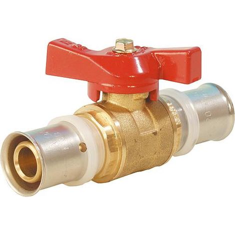 Raccord à sertir pour multicouche contour TH, robinet à bille, avec raccord à sertir +levier, 26x3 (1/4)