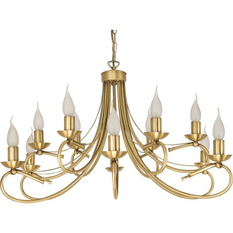 Deckenhängeleuchte, Kerzenständer, Kronleuchter, gold, LED, E14, Alpha II 2-290/12