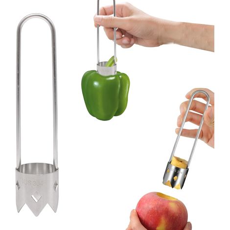 Dénoyauteur de poivron en acier inoxydable,morceau de vide-poivre,pour fruits et légumes,Dénoyauteur de poivron,pour la Maison et Cuisine (1/5)