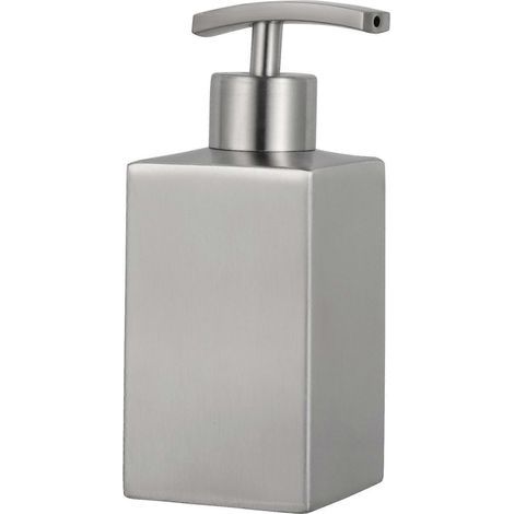Seifenspender aus Edelstahl, Handlotionflasche, Flüssigseifenbehälter – 15 x 6 x 6 cm – Silber (1/3)
