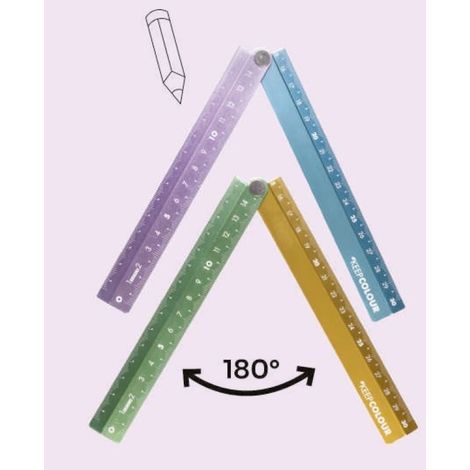 REGLA 30CM PLEGABLE ALUMINIO KEEP COLOUR PASTEL