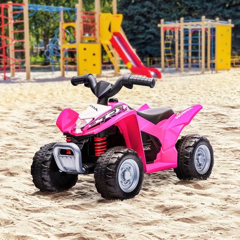 Quad Eléctrico HONDA para Niños 18-36 Meses Vehículo Eléctrico a Batería con Faros LED Bocina 65,5x38,5x43,5cm Fucsia (1/5)