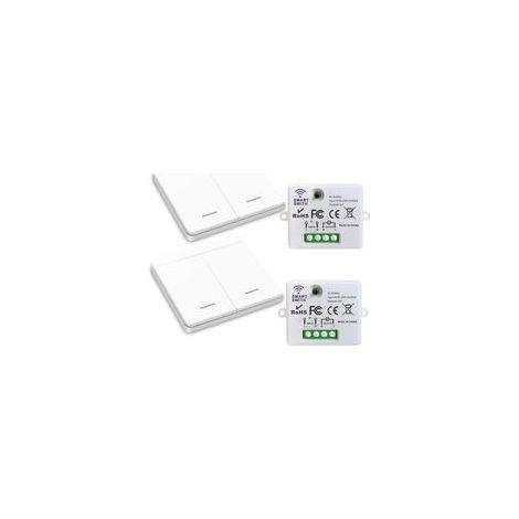 Interrupteur d'éclairage sans fil, interrupteur de sécurité de l'émetteur RF et contrôleur de récepteur 10A, installation facile pour lampe jusqu'à 1500W (1/5)