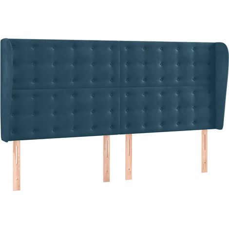 Maison Exclusive - Cabecero con orejas de terciopelo azul oscuro (1/5)