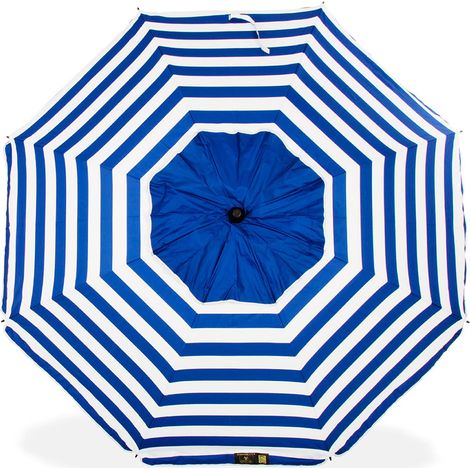 CREVICOSTA QUALITY MARK MARCAS DE CALIDAD Ombrellone spiaggia modello 200 cm con spirale e palo di percorso totale. 8 aste protezione totale contro i raggi UV (marinera), Marinara, 200 cm (1/4)