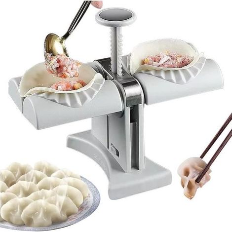 Moules à Ravioli, Machine à Ravioli Automatique à Double Tête, Machine à Boulettes en Acier Inoxydable Pour Usage Domestique, [55] (1/4)