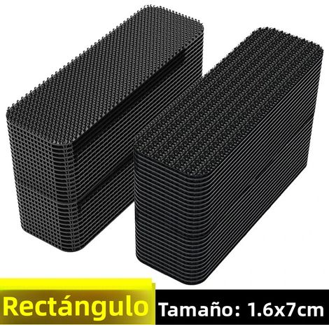 (100 pièces rectangulaires) Autocollants antidérapants double face avec crochets et boucles pour clips de fixation invisibles pour canapé. (1/5)