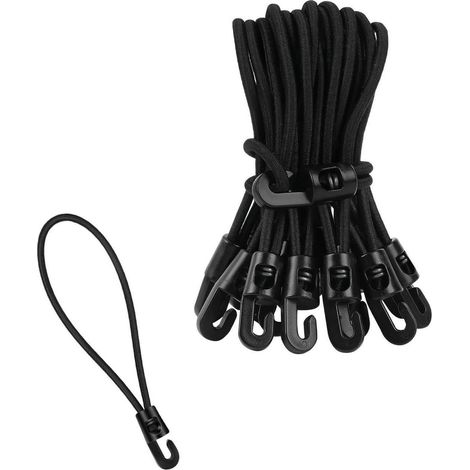 25x Cordes élastiques avec crochets, sangles de tension de 10cm pour bagages, tentes, motos