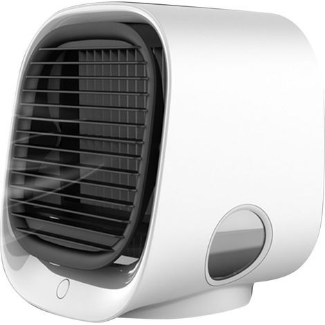 Tragbarer, per USB aufladbarer Mini-Tischventilator mit Nebelfunktion – Weiß (1/5)