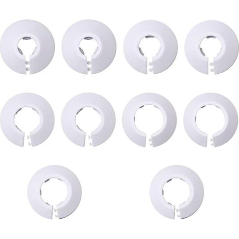 10 rosaces de radiateur simples, protection de tuyau de radiateur, protection de trou de radiateur pour sol et mur, pour chauffage, protection (12/16/20/25/32) (1/5)