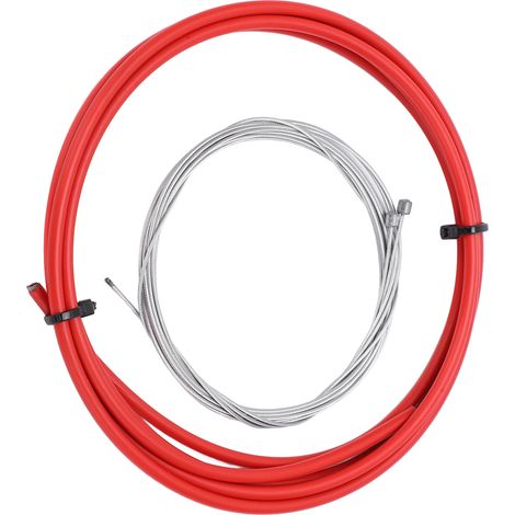 Kit de câbles de dérailleur vélo route et VTT, gaine et câble interne rouge de remplacement (1/5)