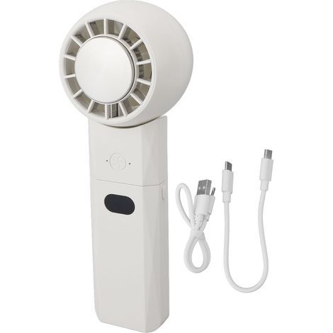 USB Rechargeable Portable Fan with Ice Cooling, 3 Speeds, 4000 mAh Battery, White (1/5)