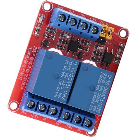 Module relais 2 canaux avec isolation par optocoupleur, déclenchement de niveau haut et bas (12 V) (1/5)