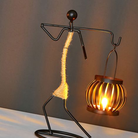 Bougeoir créatif et personnalisé de style européen, décoration de table de restaurant de style nordique, décoration de comptoir de bar, bougeoir en forme de F (1/5)