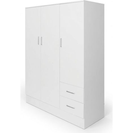 Armadio Cassetti Guardaroba Mobile Camera Ante Legno 120x50x170 cm bianco